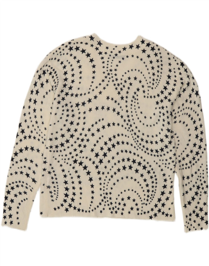 Suéter feminino Marks & Spencer com decote em V Reino Unido 14 grande branco