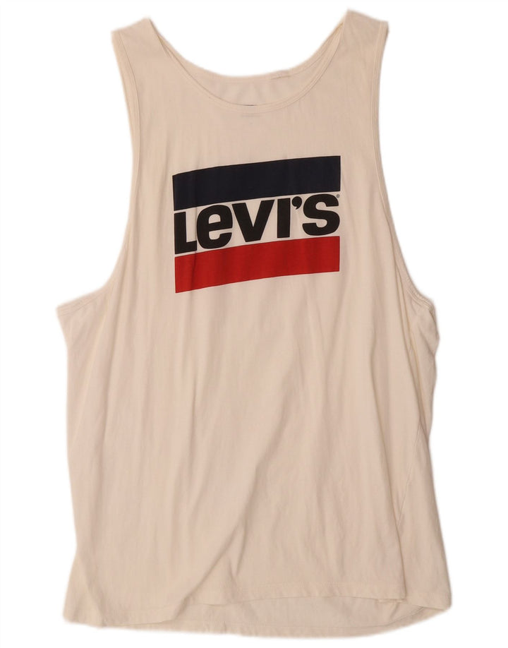 Colete gráfico masculino LEVI'S Top XL branco