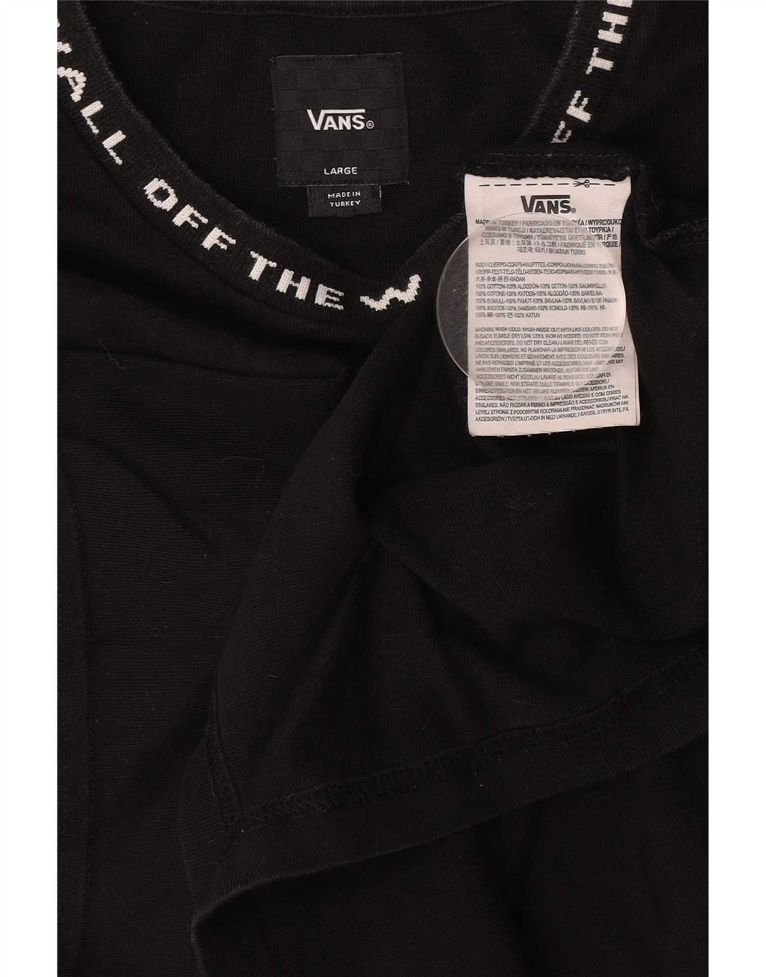 Camiseta Vans masculina gráfica grande algodão preto