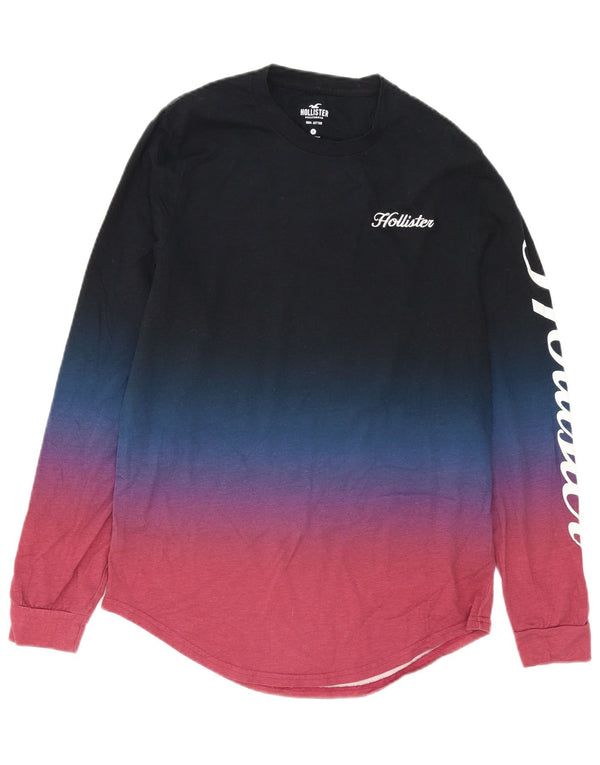 Top gráfico masculino Hollister manga comprida bloco colorido médio multicolorido