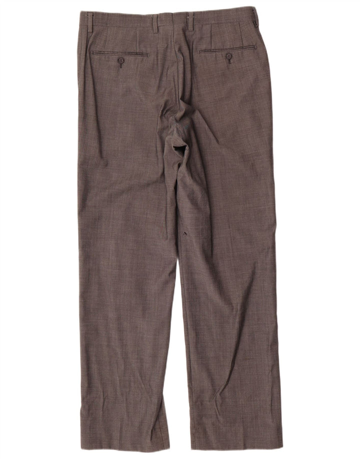 Calça masculina Marks & Spencer Autograph Straight Suit W34 L31 Lã Cinza