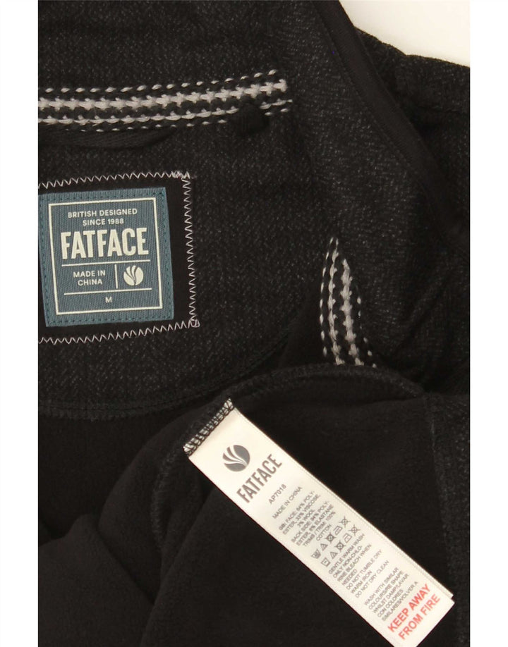 Jumper de lã masculino com zíper e pescoço Fat Face poliéster cinza médio