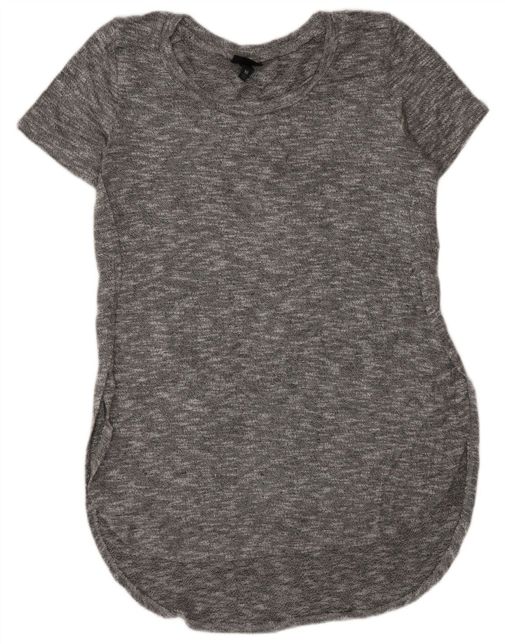 Vestido camiseta feminino MOSSIMO Reino Unido 14 rayon manchado cinza médio