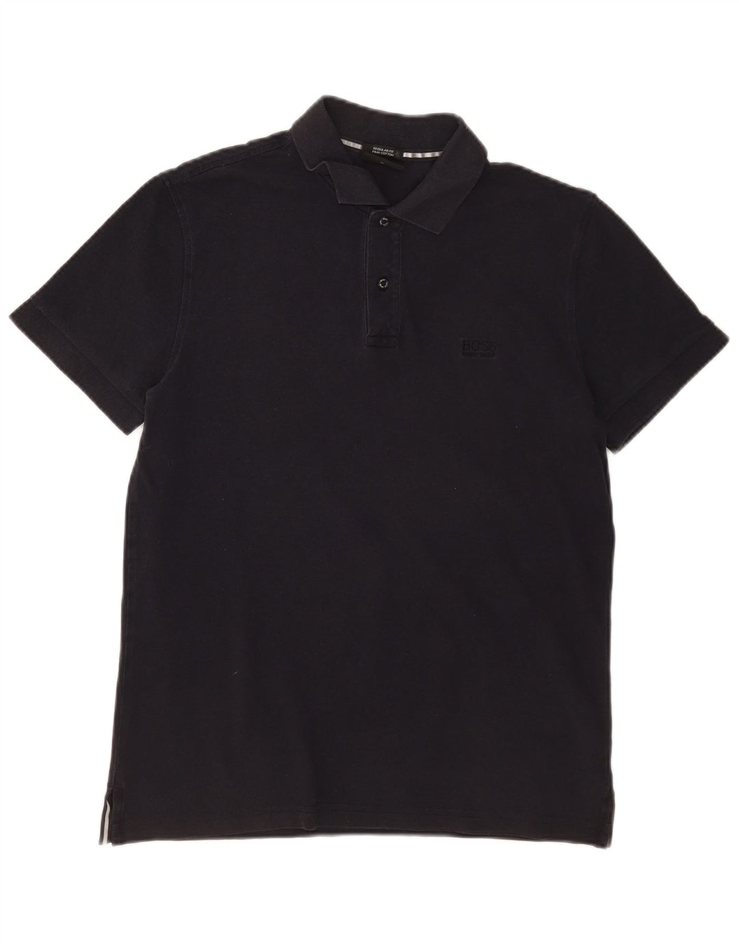 Camisa polo masculina de ajuste regular Hugo Boss, algodão azul marinho médio