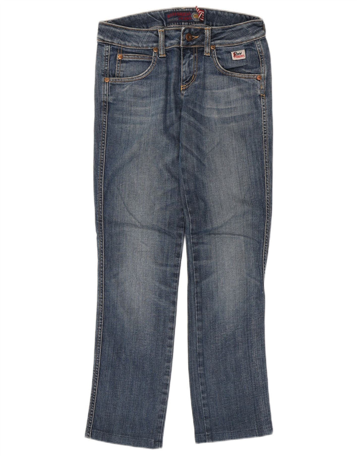 Calça jeans reta feminina Roy Rogers W27 L29 algodão azul