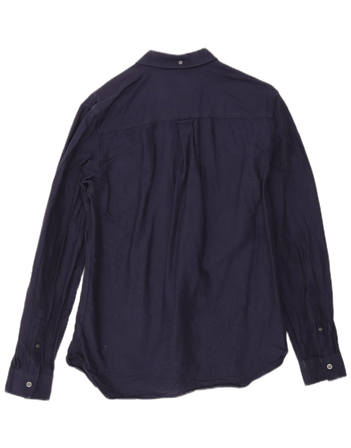Camisa masculina Lyle & Scott pequena azul marinho algodão