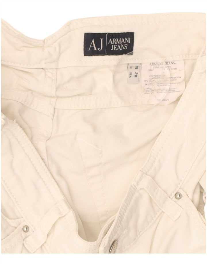 Calça feminina reta casual ARMANI W28 L33 algodão branco