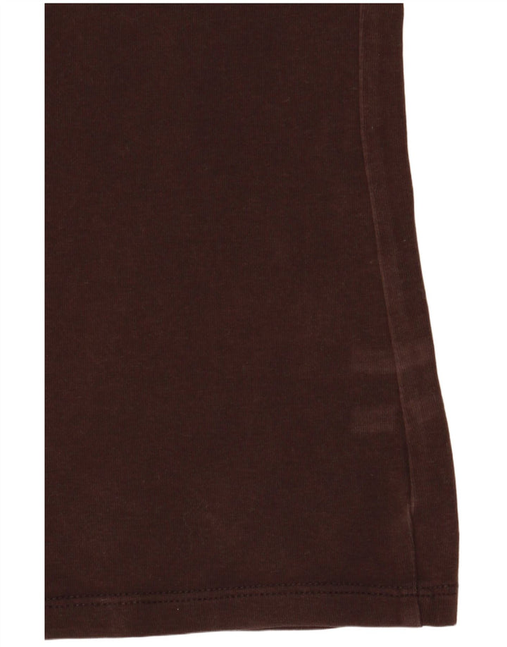 Camiseta feminina MASSIMO DUTTI UK 14 grande algodão marrom