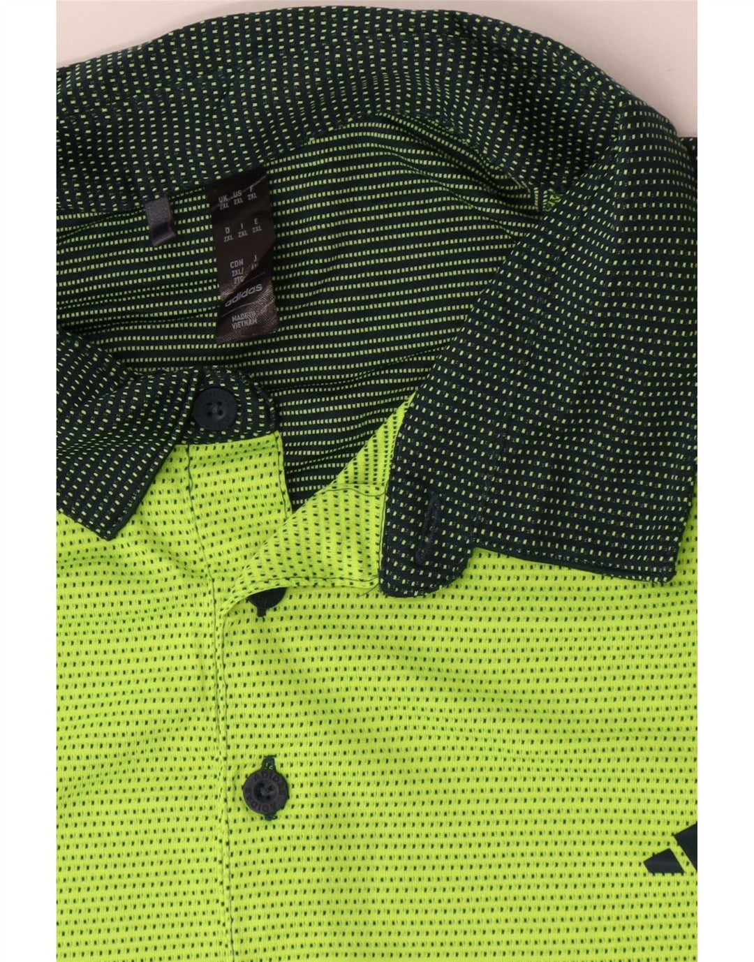 Camisa polo masculina Adidas 2XL verde colorblock poliéster