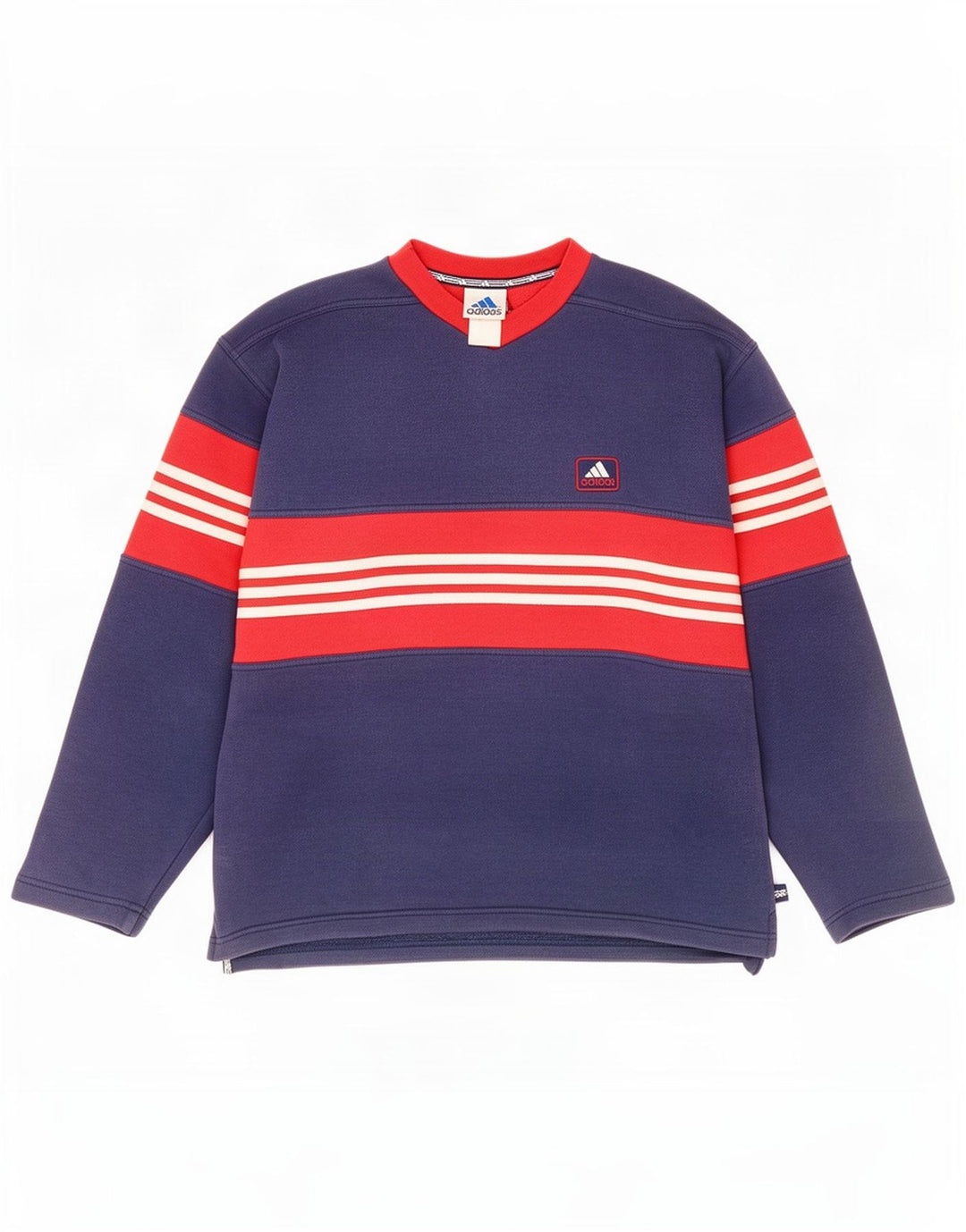 Adidas Mens Moletom Jumper Médio Azul Marinho Colorblock