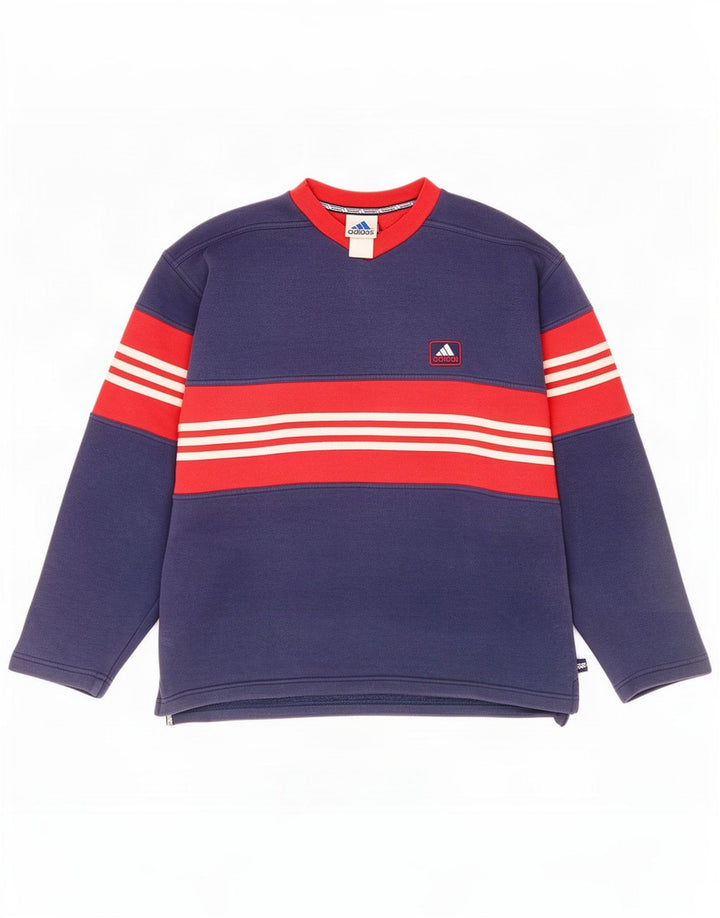 Adidas Mens Moletom Jumper Médio Azul Marinho Colorblock