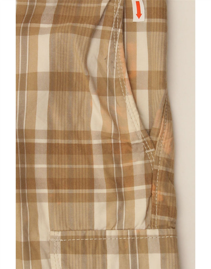 DOCKERS Mens Cargo Shorts W38 XL Brown Check Cotton Vintage Dockers and Second-Hand Dockers from Messina Hembry 