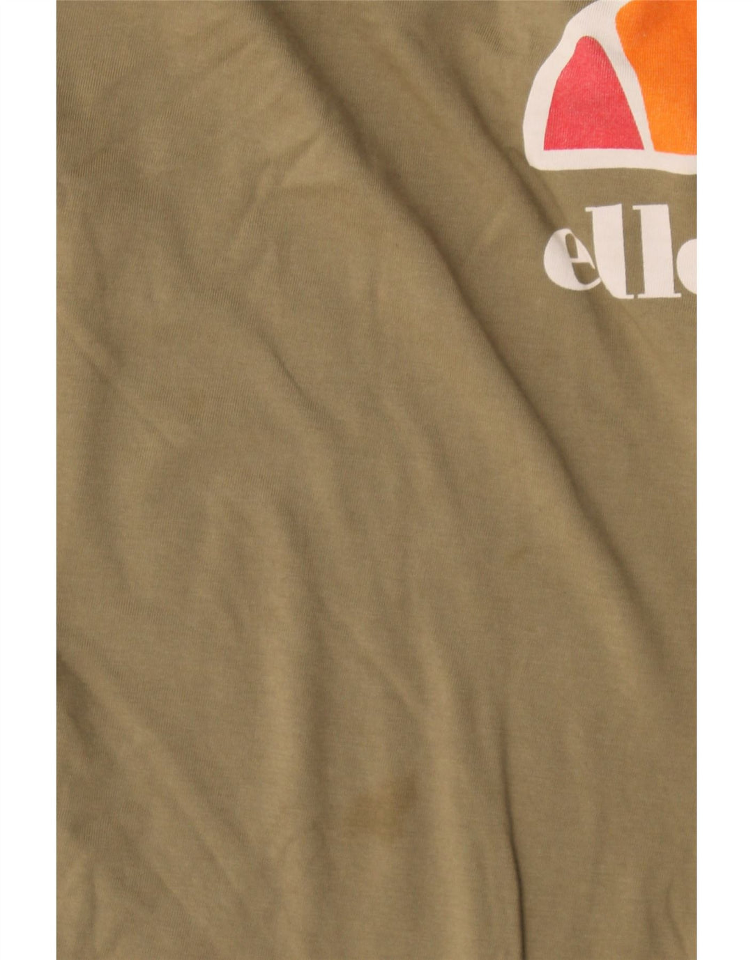 Camiseta feminina Ellesse com estampa grande grande Reino Unido 12 bloco colorido cáqui médio