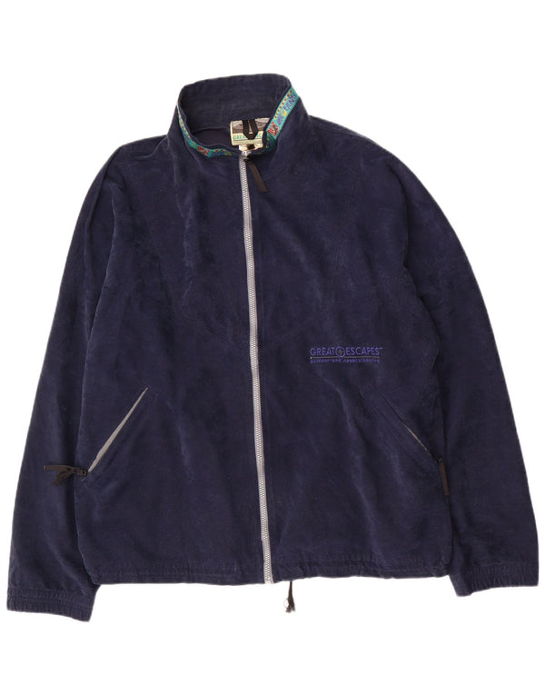 Jaqueta de lã masculina GREAT ESCAPES UK 42 XL poliéster azul marinho