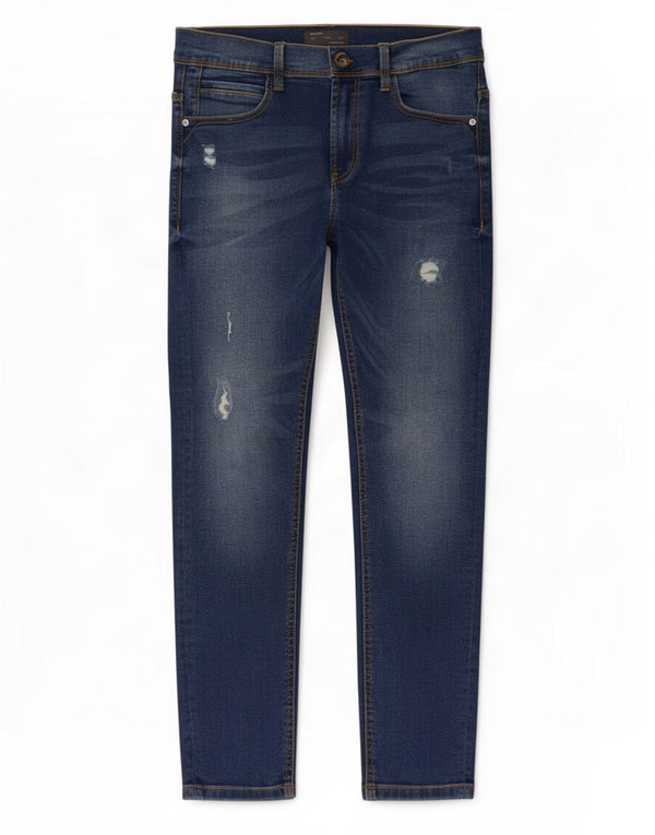 Zara Mens Distressed Slim Jeans EU 40 Médio W31 L26 Azul Algodão