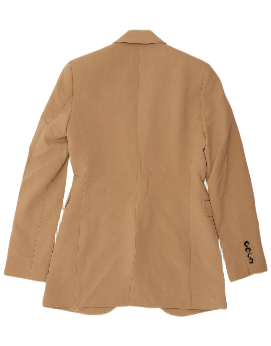 Jaqueta blazer feminina Zara com 1 botão Reino Unido 6 XS bege poliéster