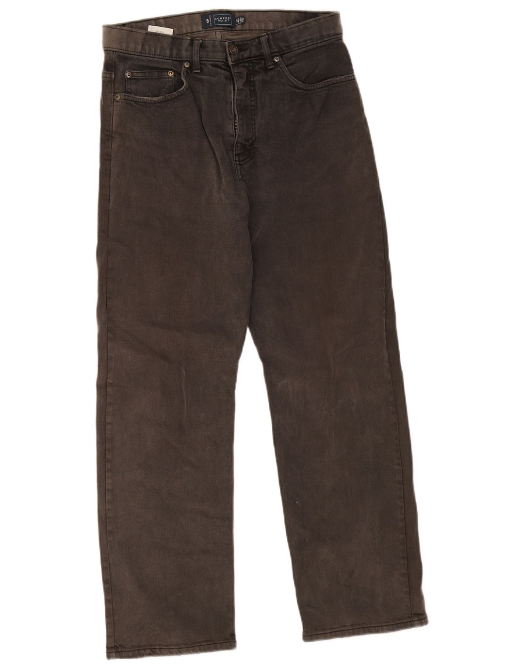 Calça jeans reta masculina Marks & Spencer Blue Harbor W32 L29 algodão cinza
