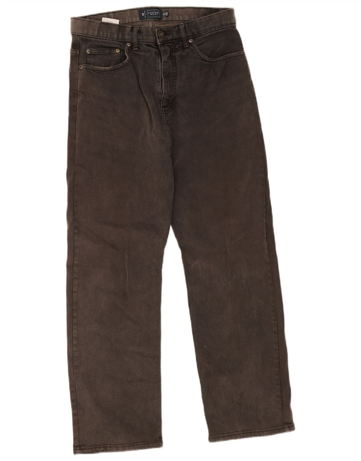 Calça jeans reta masculina Marks & Spencer Blue Harbor W32 L29 algodão cinza