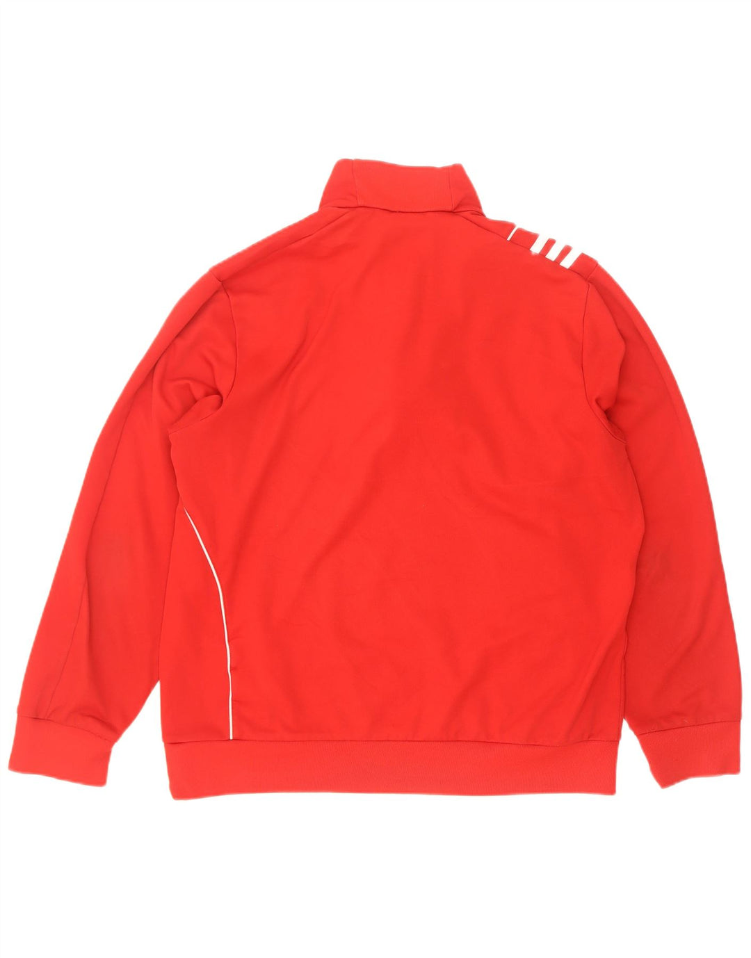 Adidas Mens Zip Neck Moletom Jumper UK 40/42 Médio Vermelho Poliéster