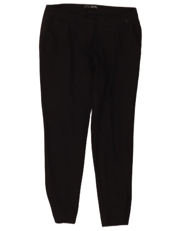 Zara Womens Capri Tracksuit Trousers UK 10 Small Black Cotton