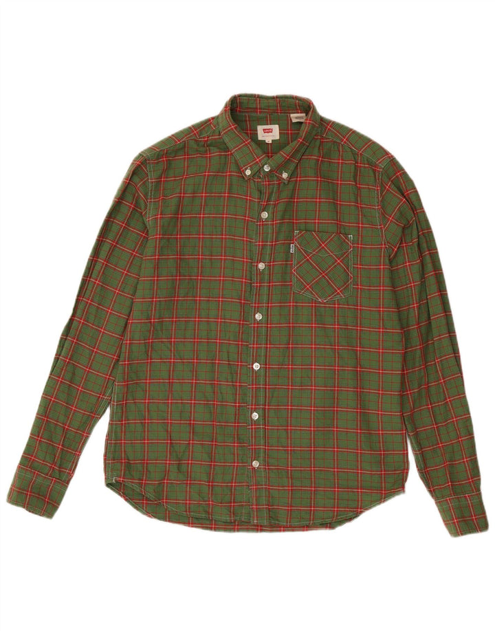 Camisa masculina Levi's verde médio xadrez algodão