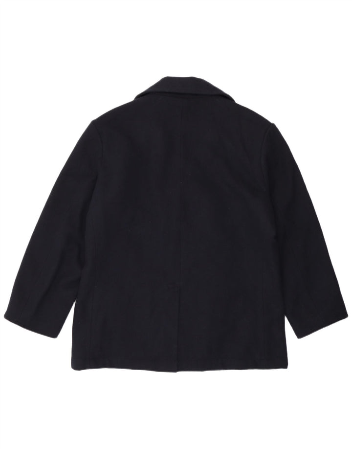 Casaco masculino vintage Pea UK 42 XL lã azul marinho