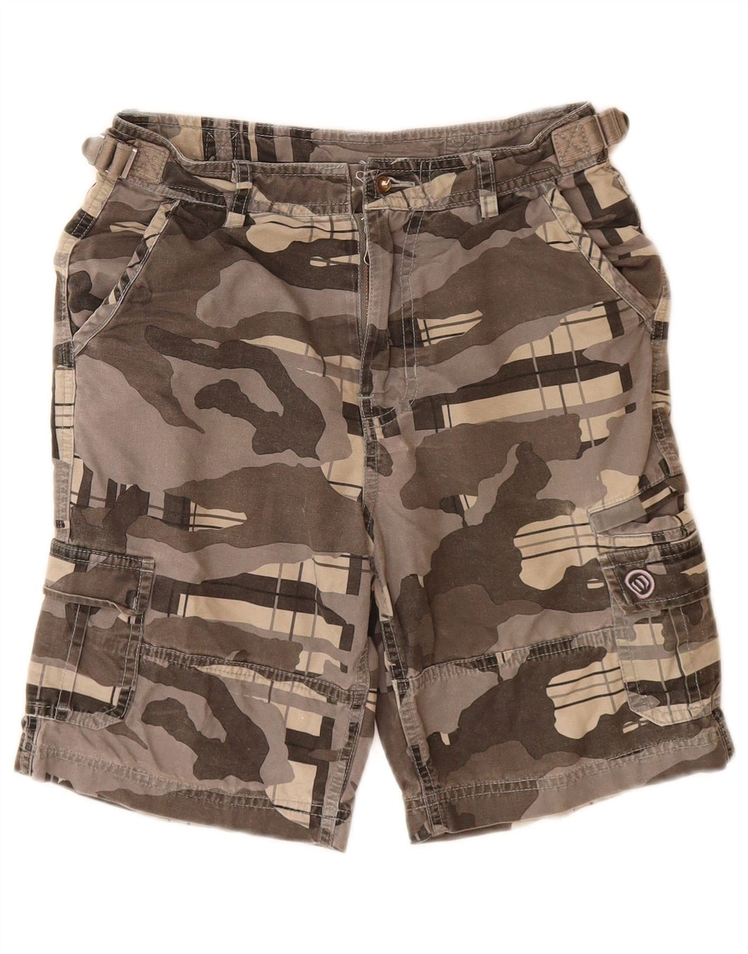 ANIMAL Meninos Cargo Shorts 7-8 Anos W24 Cinza Camuflagem Algodão