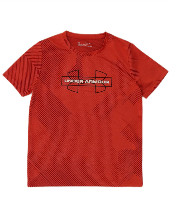 Camiseta gráfica UNDER ARMOUR Boys Heat Gear Top 13-14 anos listrado vermelho