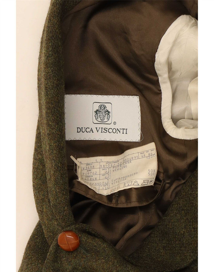 Jaqueta blazer masculina Duca Visconti com 3 botões IT 48 lã cáqui média