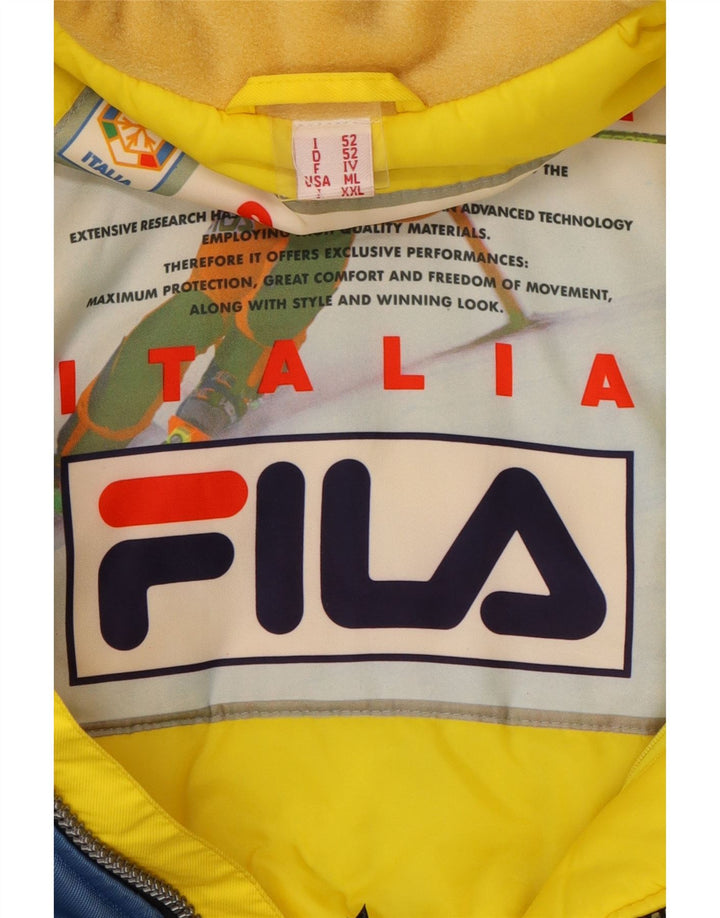 Jaqueta de esqui com capuz Fila Mens Italia IT 52 XL azul Colourblock poliamida