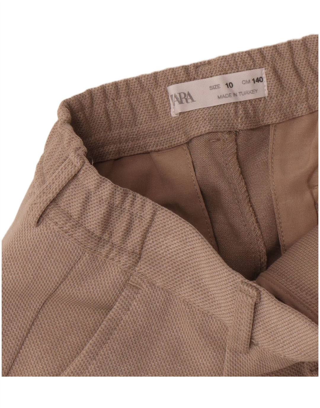 Calças Chino Zara Boys Pegged 9-10 Anos W26 L23 Poliéster Bege