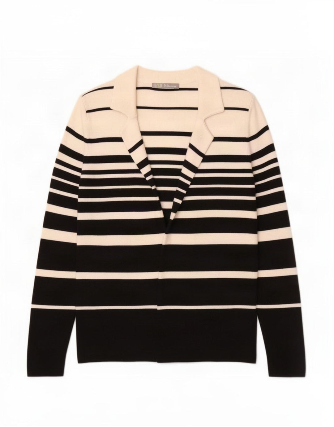 Suéter cardigã aberto feminino Marks & Spencer Reino Unido 10 listrado preto pequeno