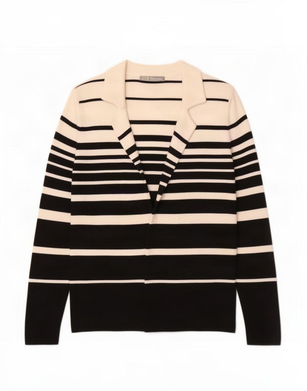 Suéter cardigã aberto feminino Marks & Spencer Reino Unido 10 listrado preto pequeno