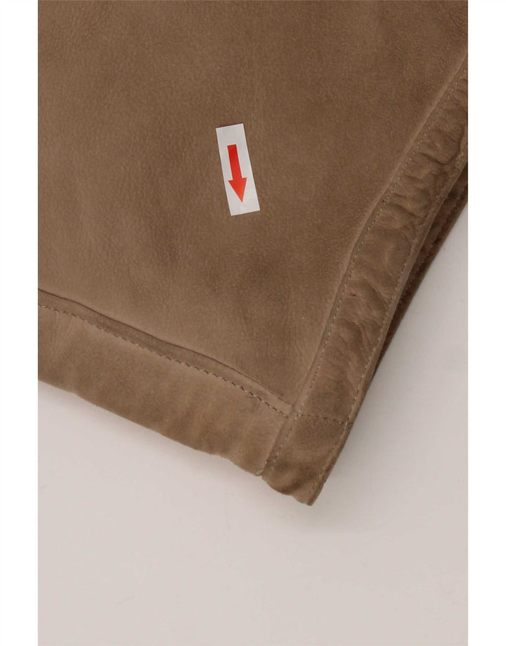 Casaco feminino vintage manga 3/4 shearling UK 14 bege médio