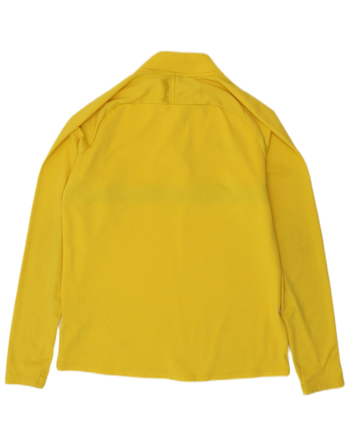 Nike Mens Dri Fit Zip Neck Pullover Treino Top Médio Amarelo Colourblock