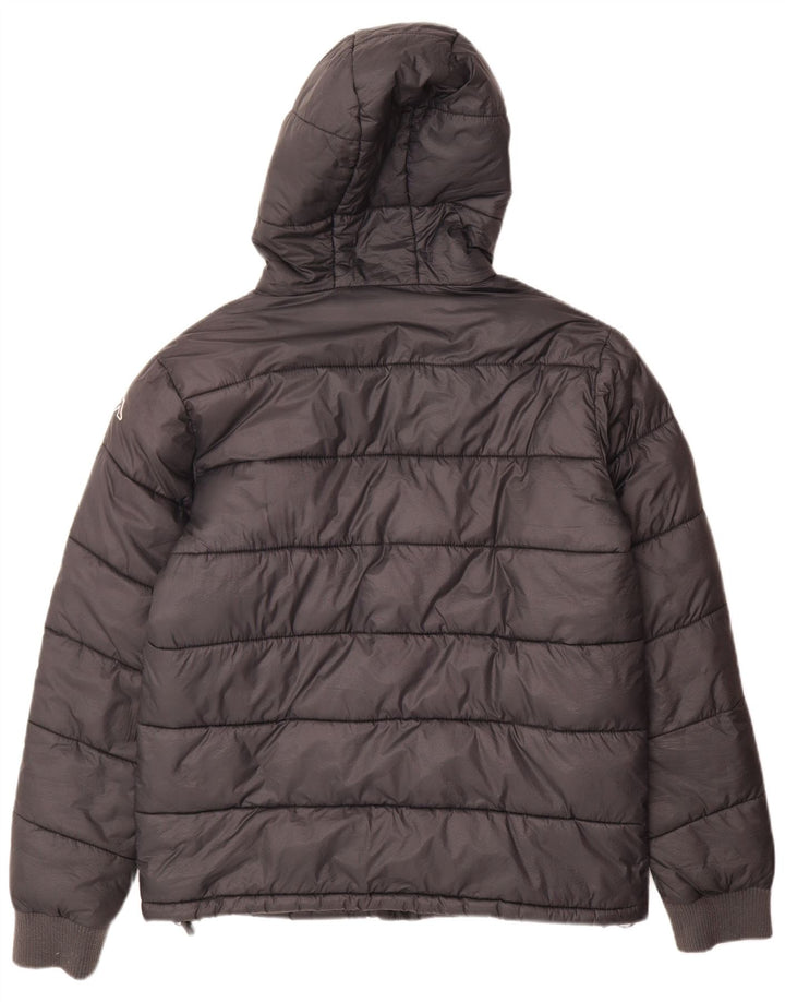 Jaqueta acolchoada com capuz masculina Kappa UK 40 grande cinza