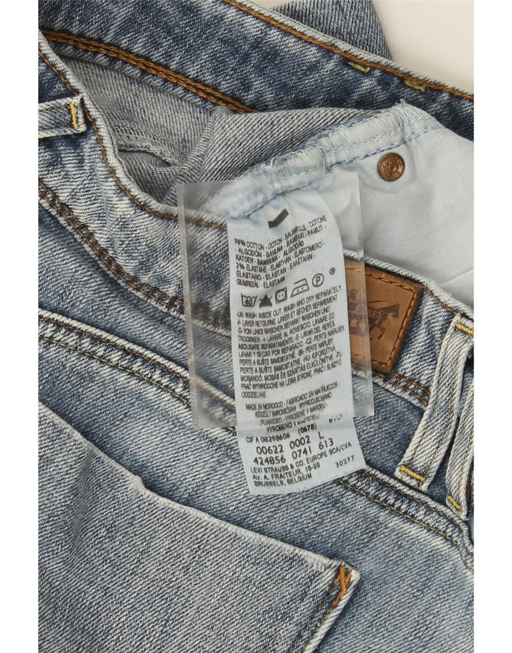 Mini saia jeans feminina LEVI'S grande W34 algodão azul