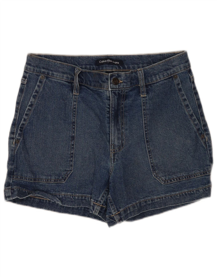 Shorts jeans feminino Calvin Klein US 4 pequeno W27 algodão azul