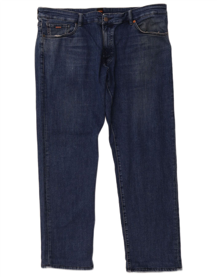HUGO BOSS Jeans reto masculino W40 L29 algodão azul