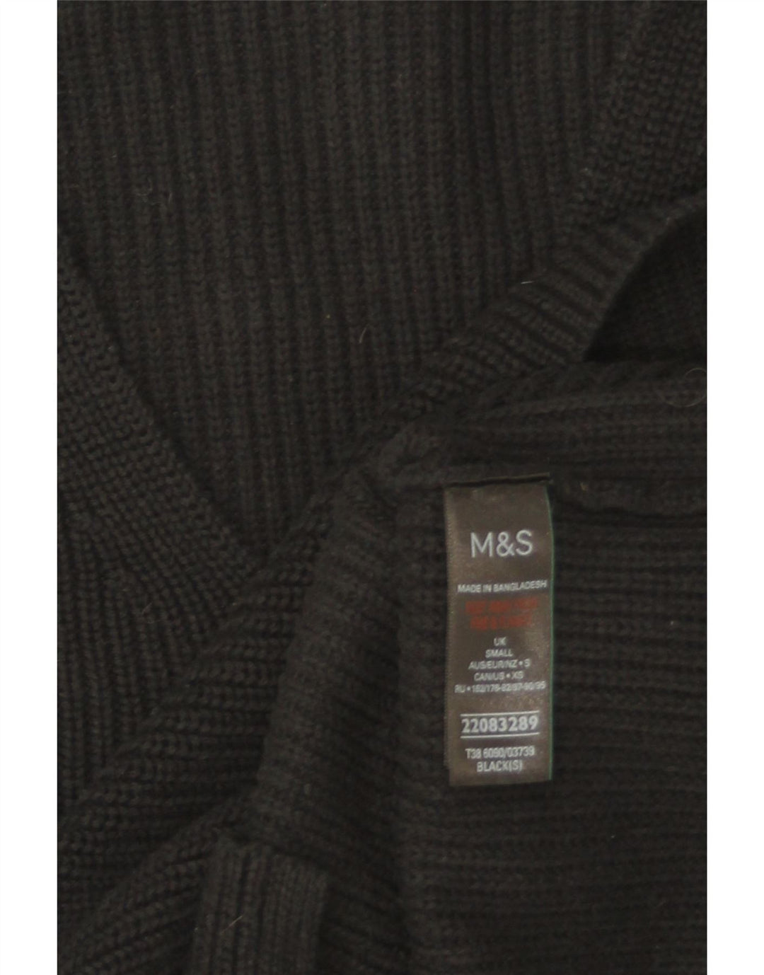 Suéter feminino Marks & Spencer grande com decote em V Reino Unido 10 pequeno preto