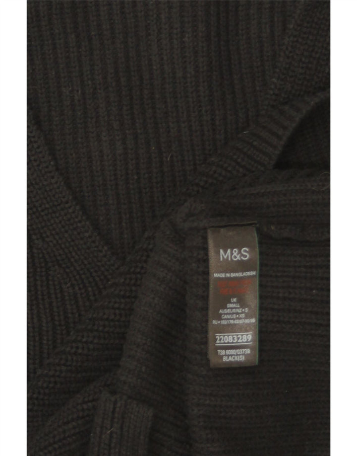 Suéter feminino Marks & Spencer grande com decote em V Reino Unido 10 pequeno preto