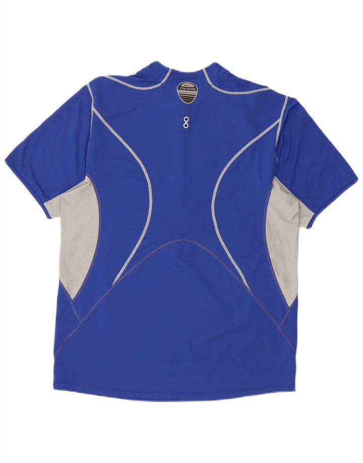 Camiseta masculina Nike com zíper e gola alta UK 39/41 azul médio colorblock poliéster
