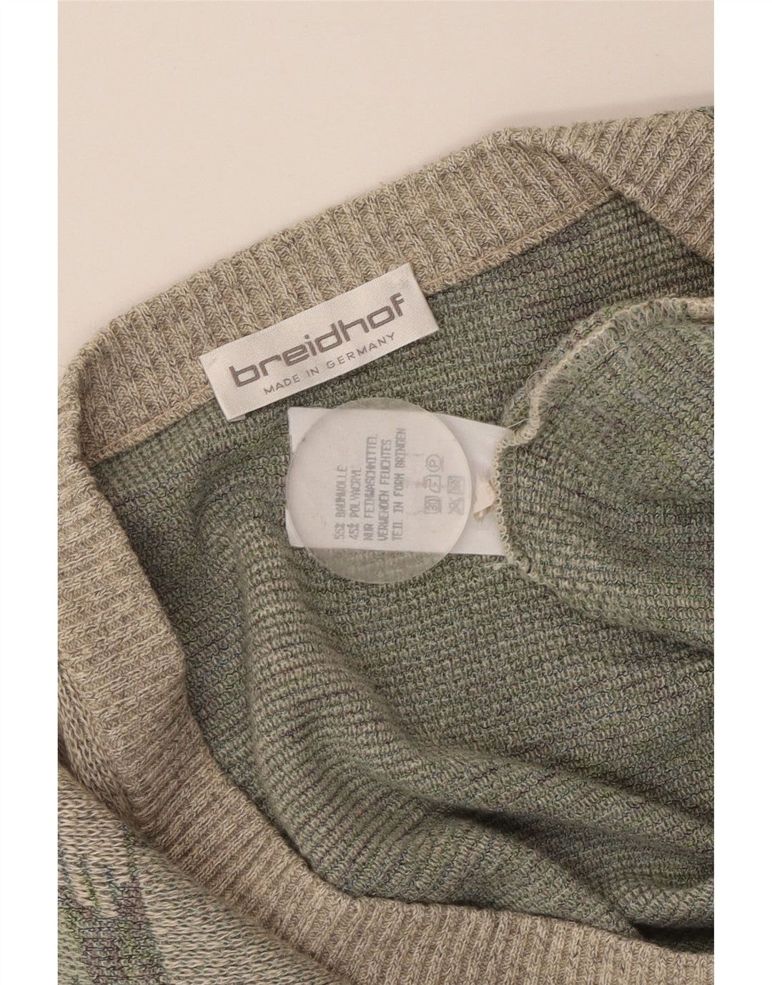 Suéter cardigã masculino BREIDHOF EU 54 XL algodão geométrico verde