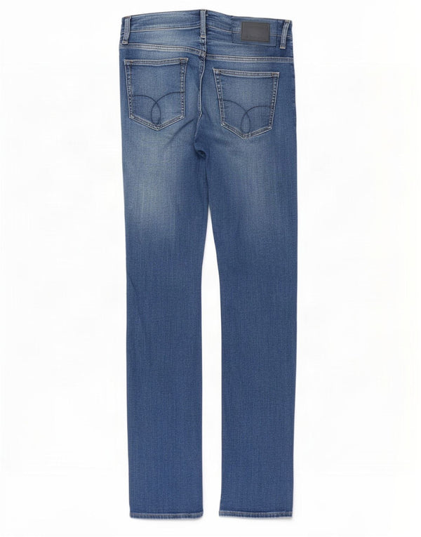 Calvin Klein Masculino Slim Straight Jeans W30 L34 Azul Algodão