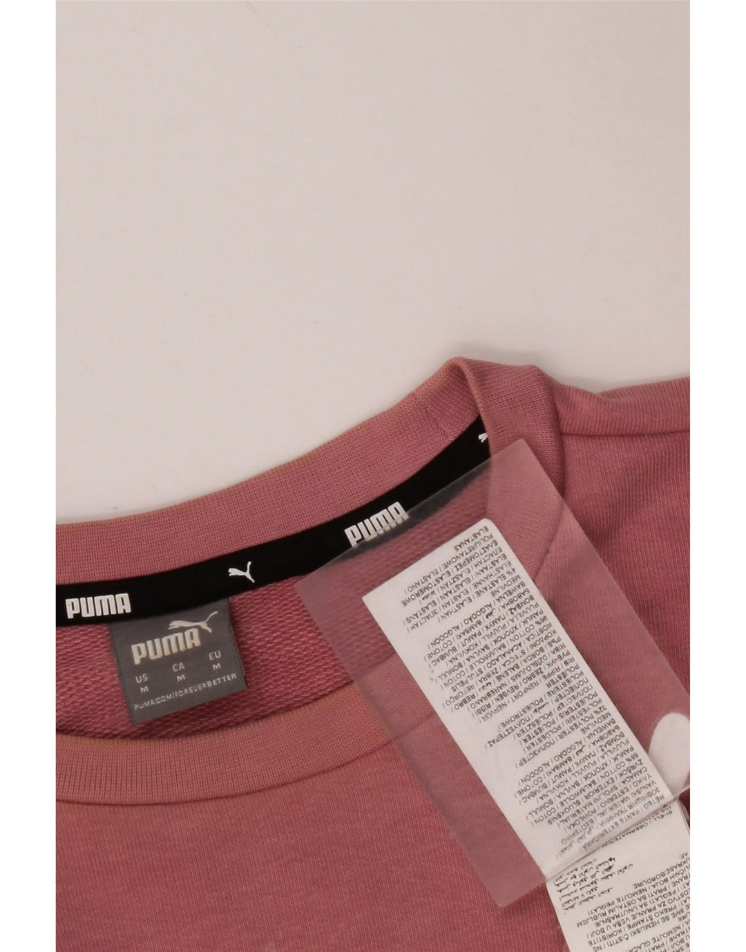 PUMA feminino gráfico moletom jumper UK 14 médio rosa algodão