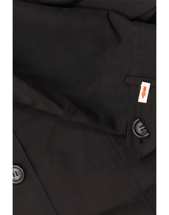 Casaco impermeável feminino Marks & Spencer Reino Unido 16 grande poliéster preto