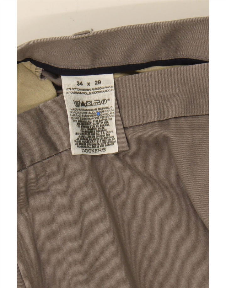 DOCKERS Mens Straight Chino Trousers W34 L29  Grey Cotton Vintage Dockers and Second-Hand Dockers from Messina Hembry 