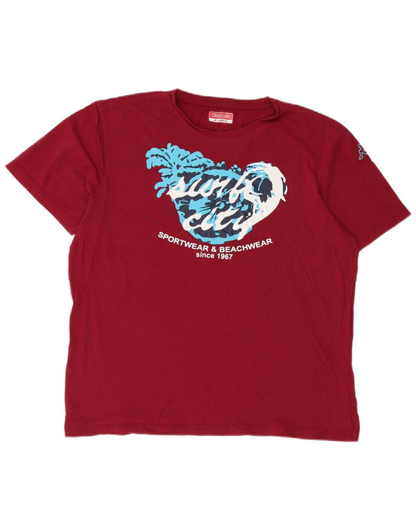 Camiseta feminina Kappa com estampa gráfica XL algodão Borgonha