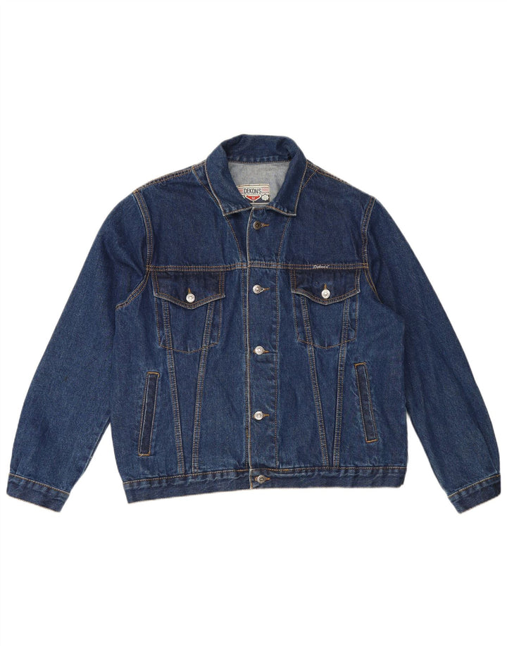 Jaqueta jeans masculina vintage EU 52 XL algodão azul