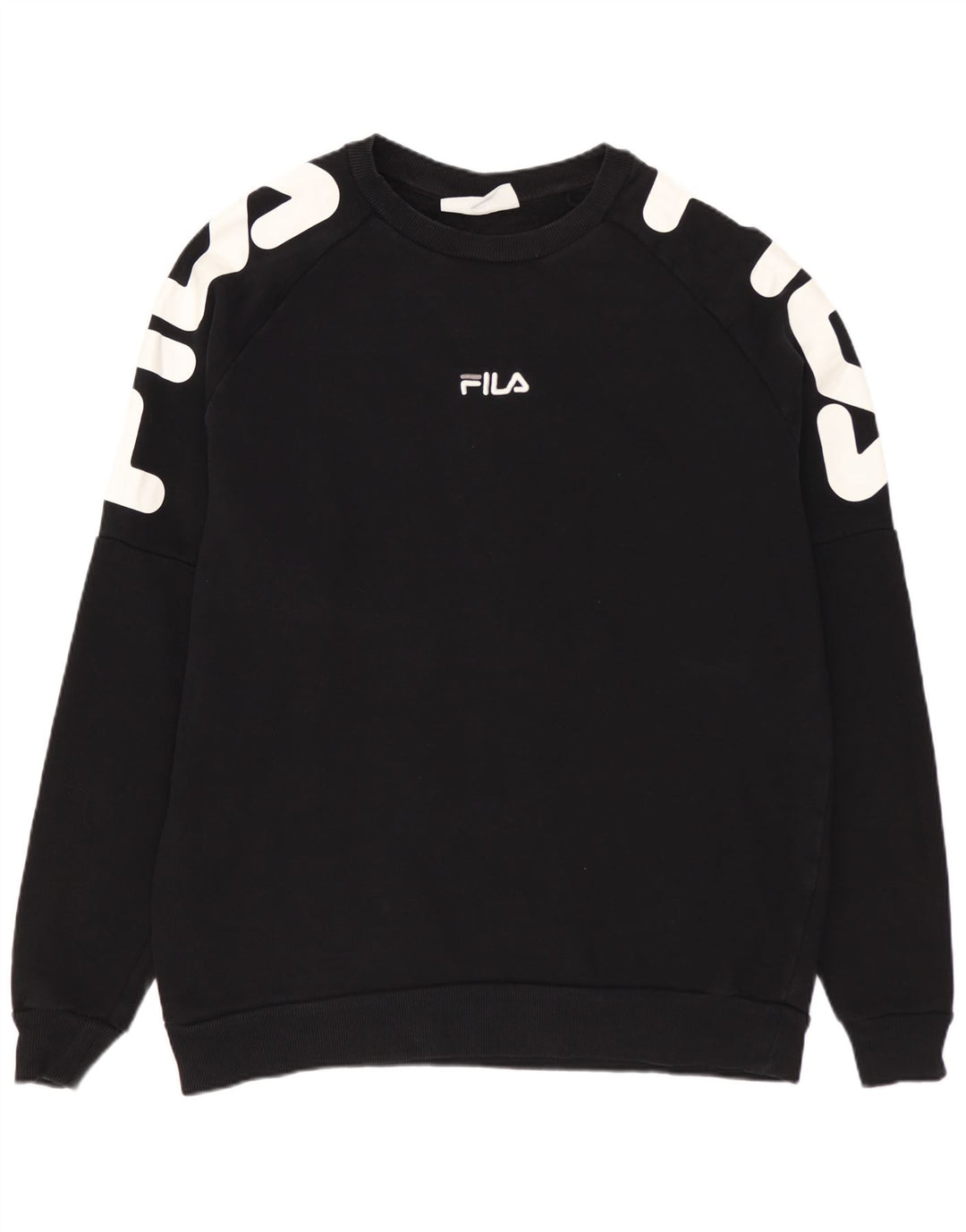 FILA Mens Graphic Sweatshirt Jumper XL Algodão Preto
